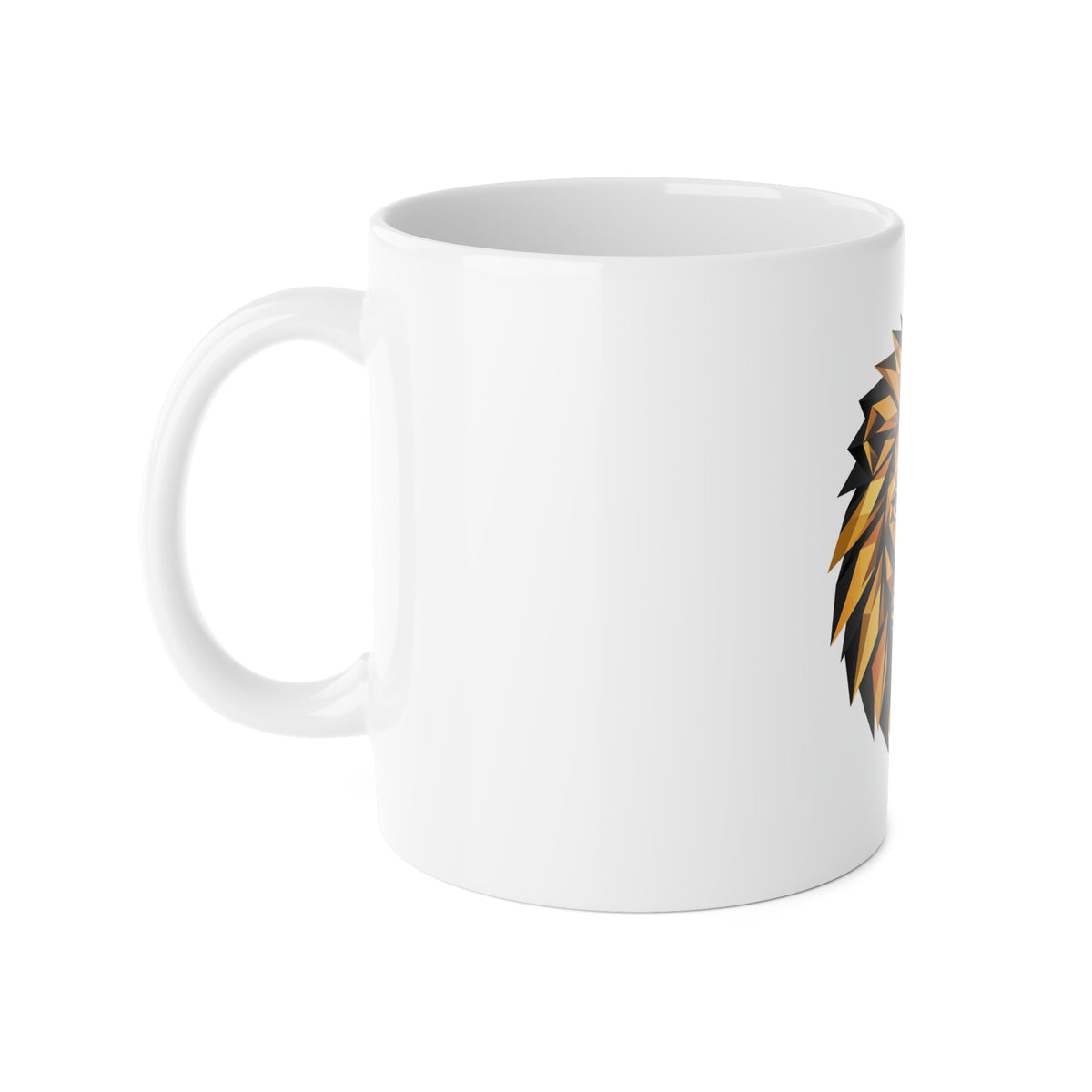 "Golden Lion" Mug – 11oz White Ceramic