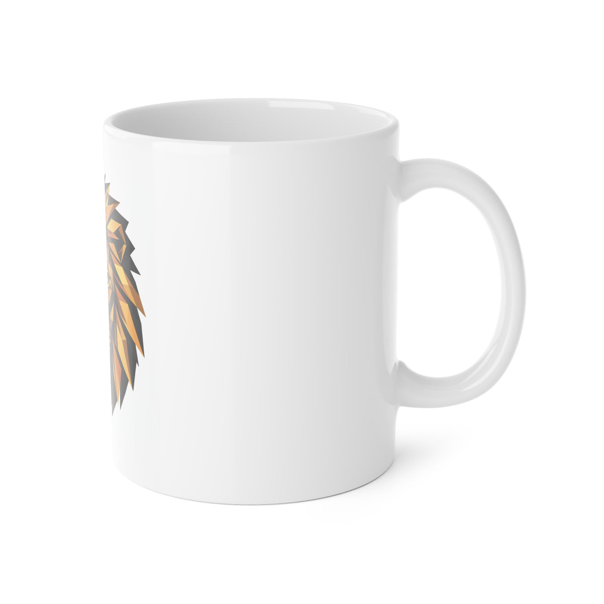 "Golden Lion" Mug – 11oz White Ceramic