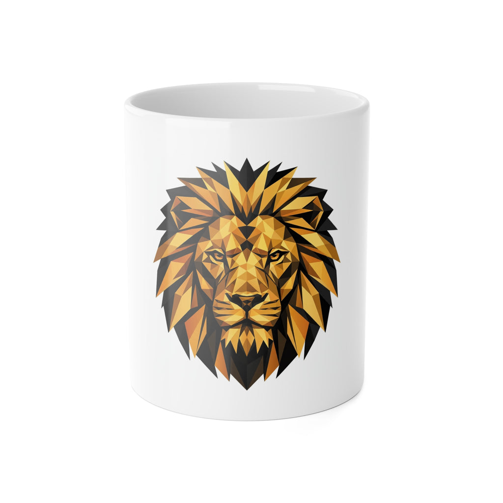 "Golden Lion" Mug – 11oz White Ceramic