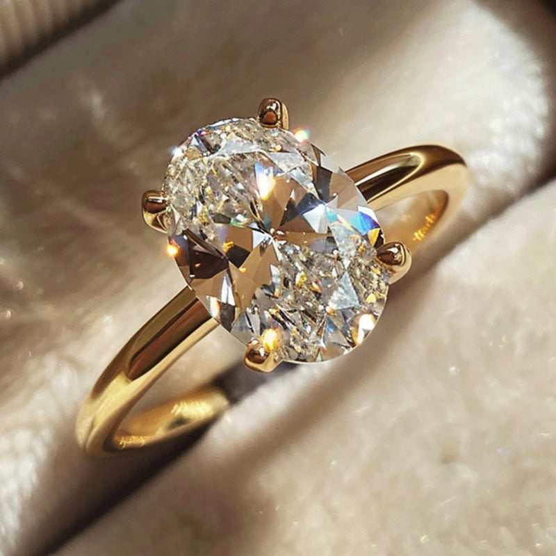 Ring – 1-8CT Zircon Oval Stone Ring
