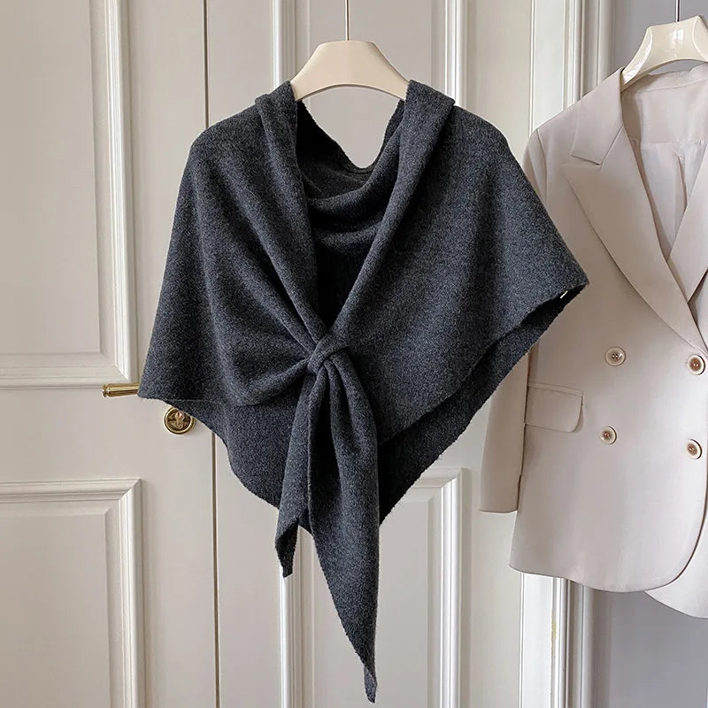 Scarf – Warm Triangle Knit Winter Shawl