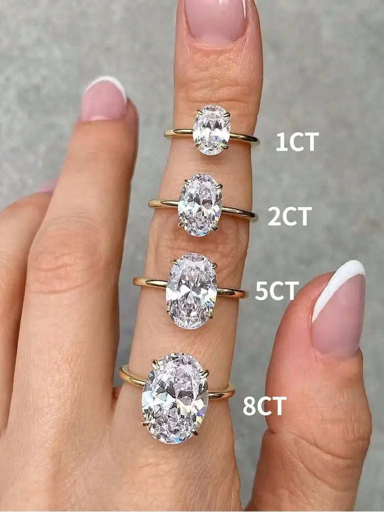 Ring – 1-8CT Zircon Oval Stone Ring