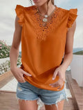 Top – Elegant Lace V-Neck Summer Blouse