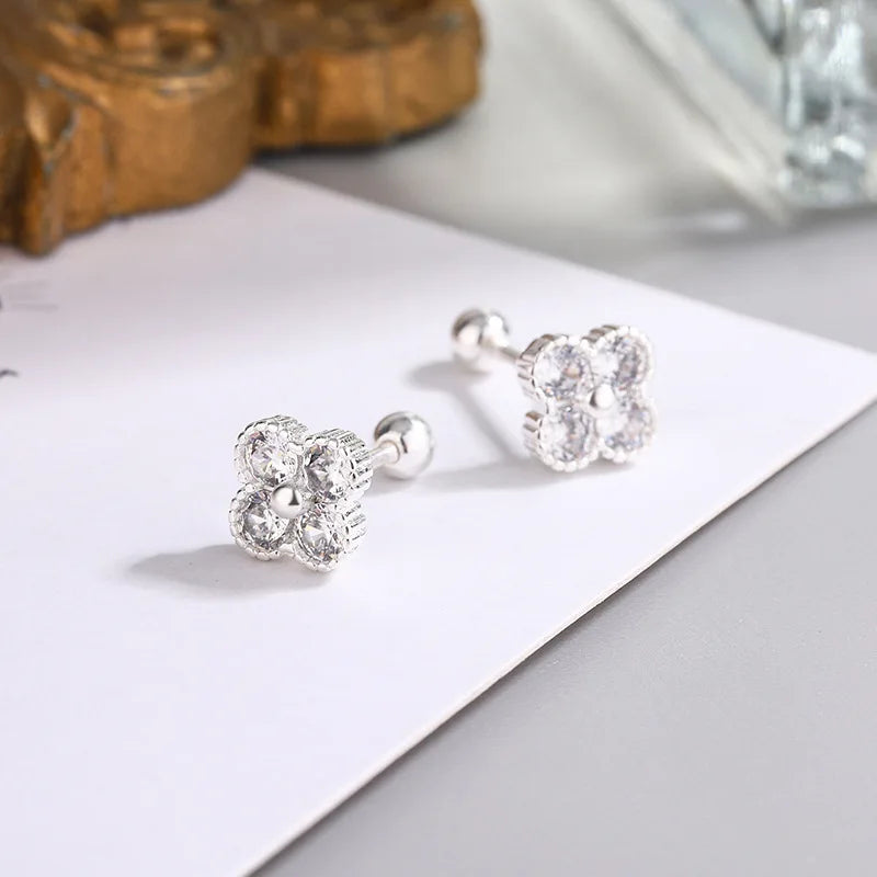 Earrings – 925 Sterling Silver Zircon Stud Earrings