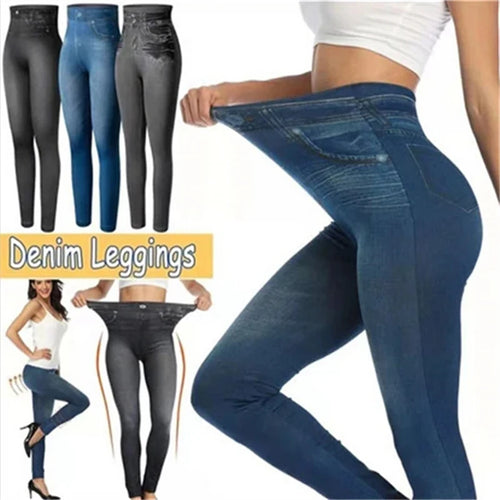 Activewear – High Waist Ultra Stretch Denim Leggings for Women Slim Fit Lifted Buttocks Tight Pants Comfortable S