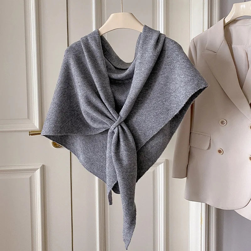 Scarf – Warm Triangle Knit Winter Shawl