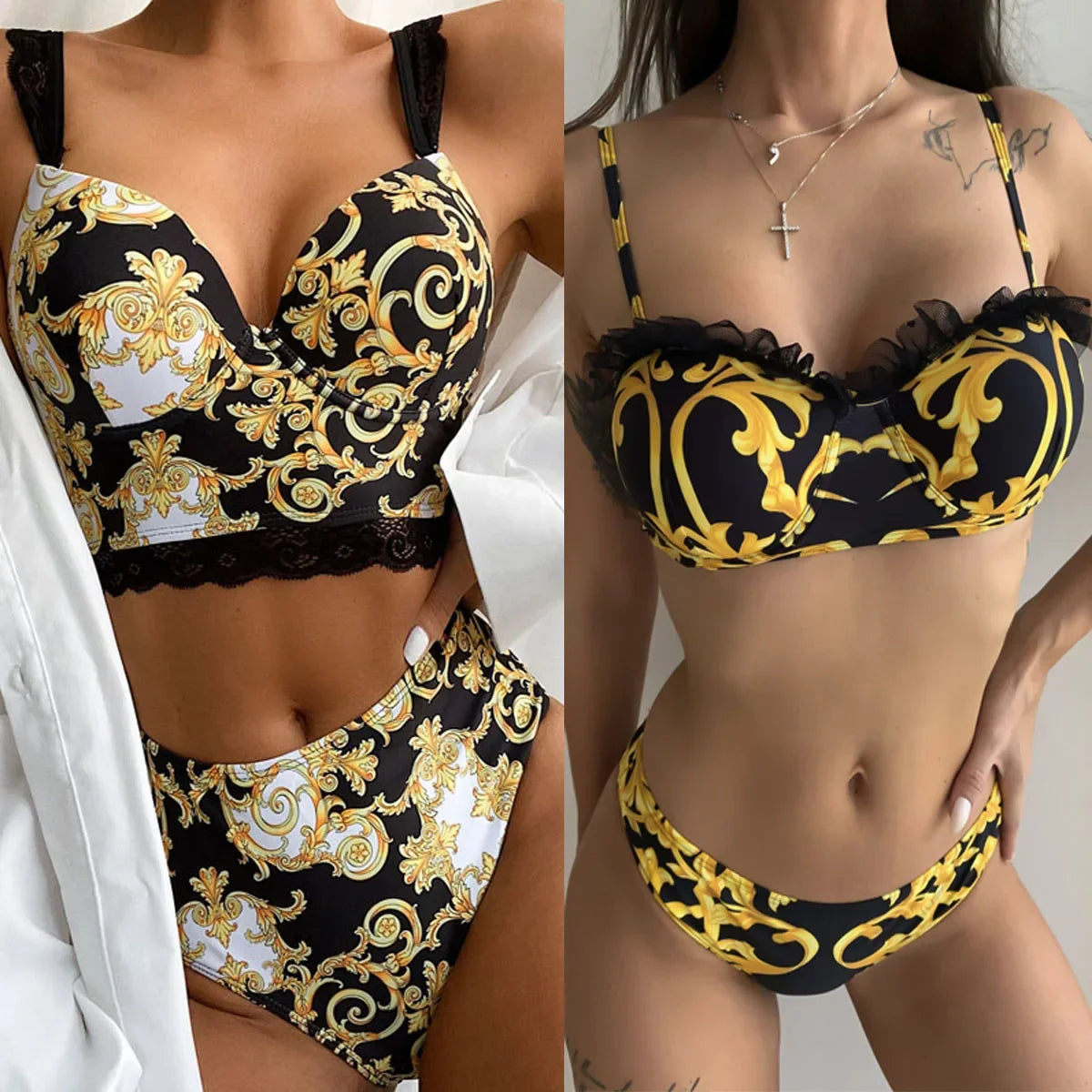 Swimsuit – High-Waist Push-Up Bikini Set