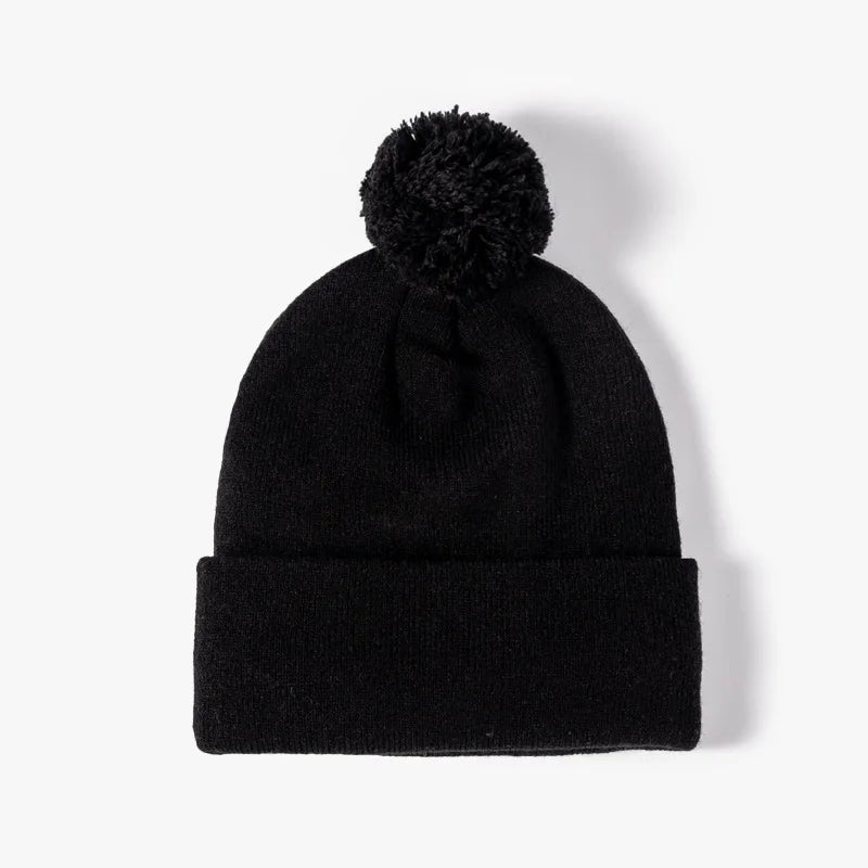 Winter Hats for Women Beanie Fashion Pompon Knitted Hat Autumn and Winter Outdoor Thick Woolen Hat All-match Cold Hat Men's Hat