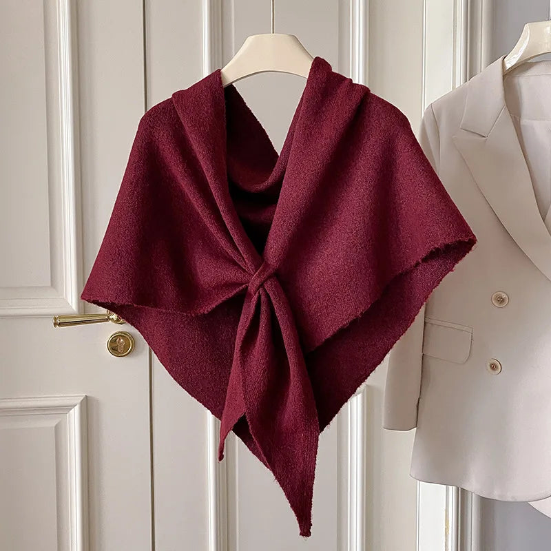 Scarf – Warm Triangle Knit Winter Shawl