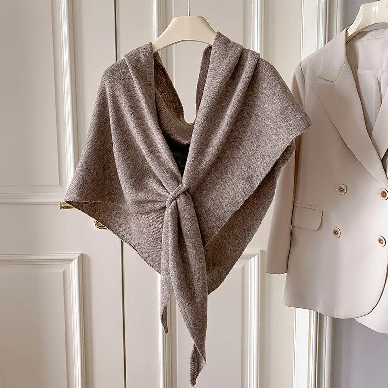 Scarf – Warm Triangle Knit Winter Shawl
