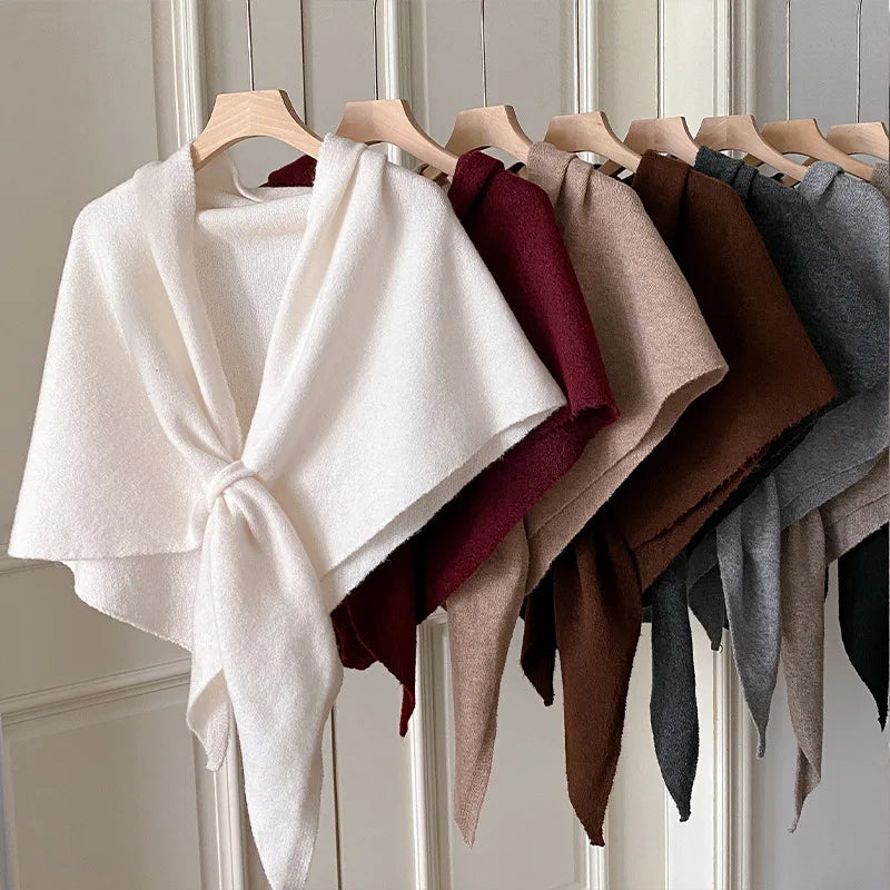 Scarf – Warm Triangle Knit Winter Shawl