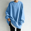 Sweatshirt Women Autumn Winter Sporty Top Round Collar Full Sleeve Solid Color Loose 2025 Female Casual Sportswear Basic Tops