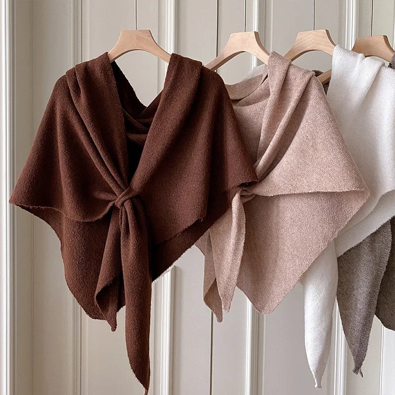Scarf – Warm Triangle Knit Winter Shawl