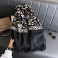 Scarf – Embroidered Cashmere-Blend Winter Scarf