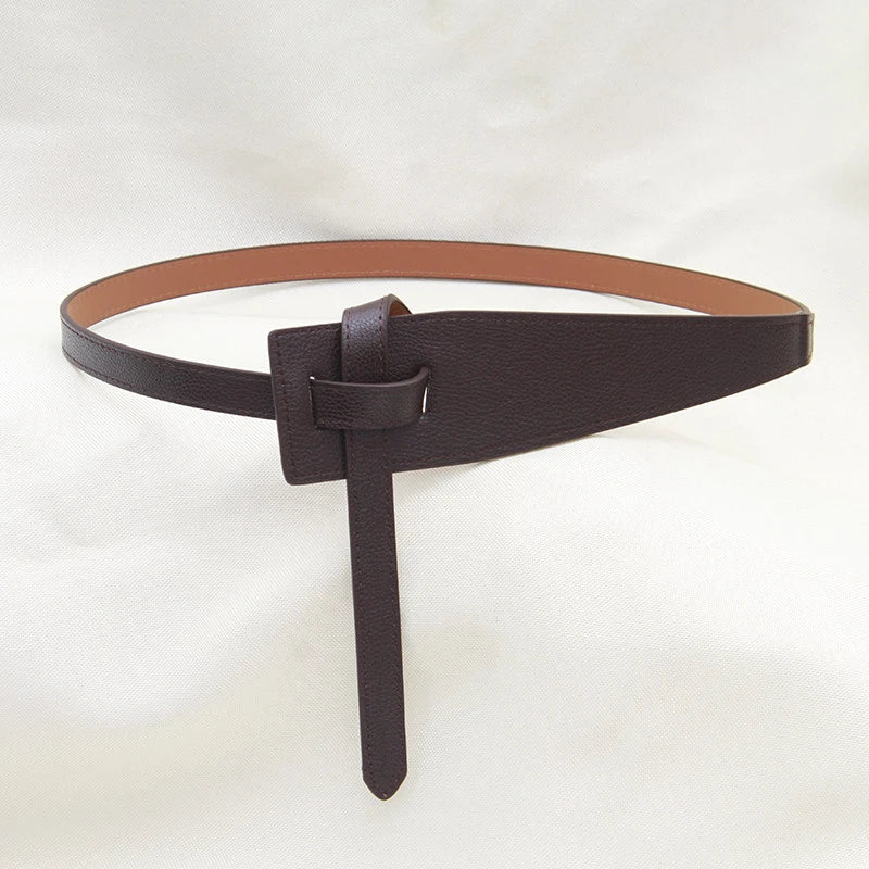 Women Leather Belt Wide Waist Belt Wraparound Fashion Belt with Buckle for Dresses Coats Blazers Daily Wear