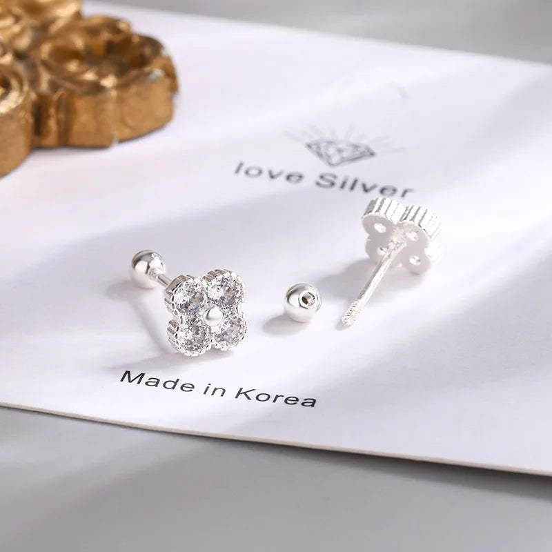 Earrings – 925 Sterling Silver Zircon Stud Earrings