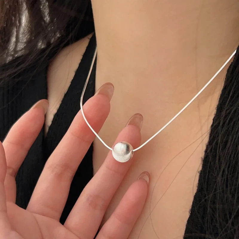 Necklace – 925 Sterling Silver Bead Pendant Necklace