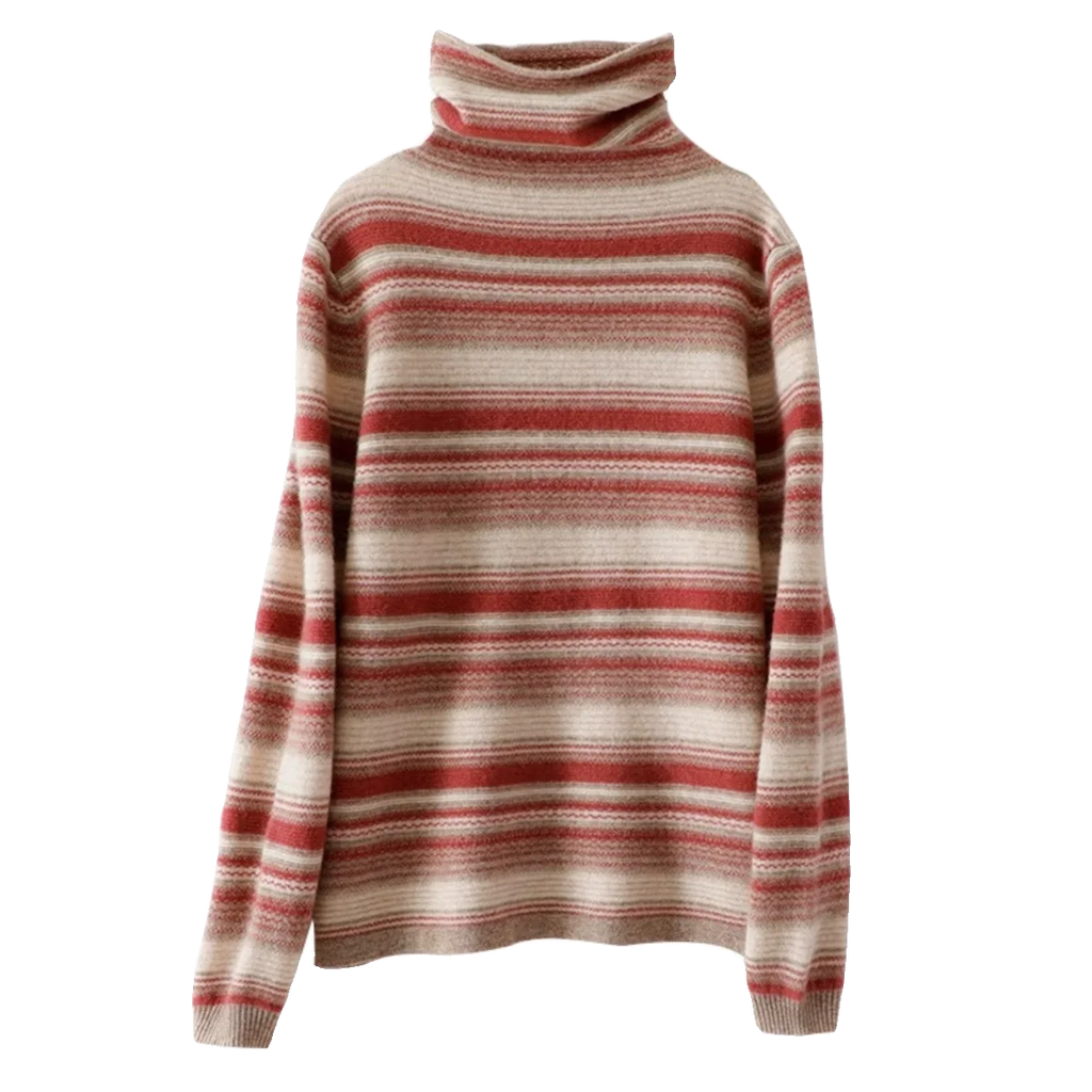 Autumn Winter Women Sweater Turtleneck Long Sleeve Warm Pullovers Fashion Stripe Knitwear Korean Bottoming Shirt Basic Jumper