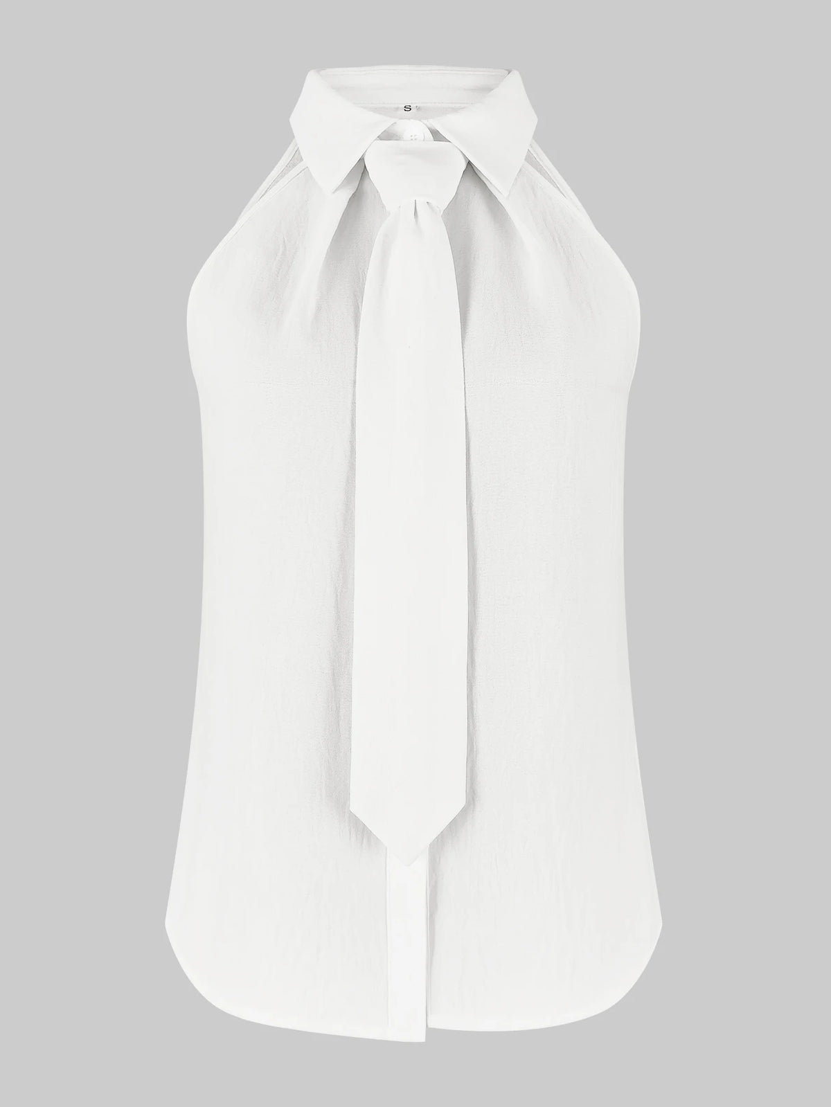 Top – White Halter Tie-Front Blouse