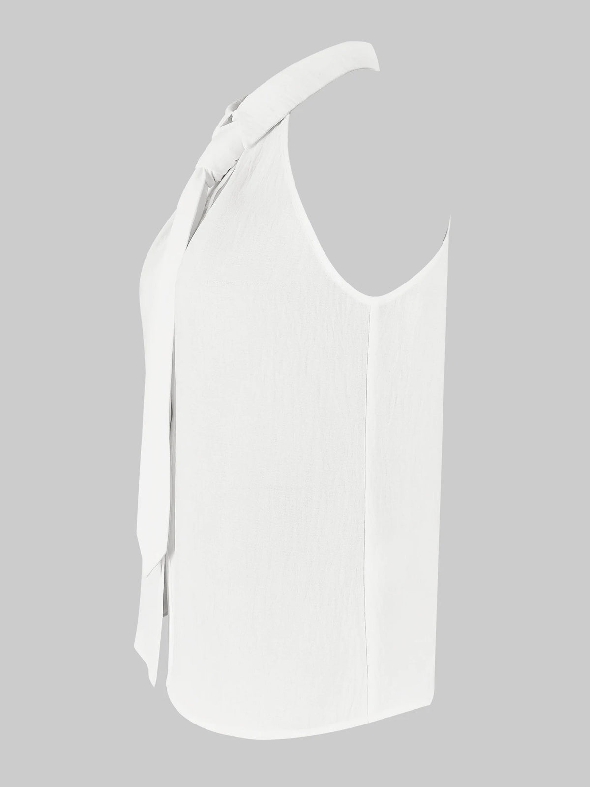 Top – White Halter Tie-Front Blouse