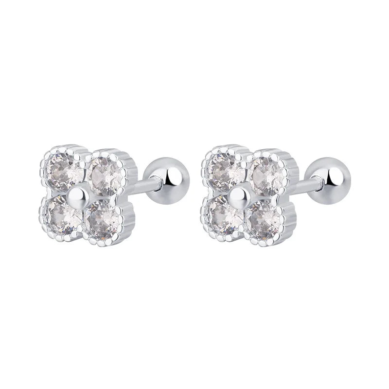 Earrings – 925 Sterling Silver Zircon Stud Earrings