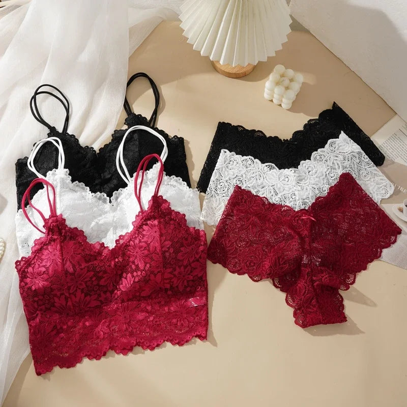 Underwear – Hollow-Out Lace Bra and Panty Set