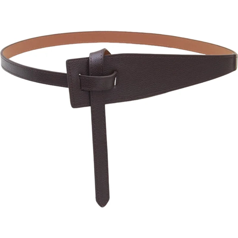 Women Leather Belt Wide Waist Belt Wraparound Fashion Belt with Buckle for Dresses Coats Blazers Daily Wear