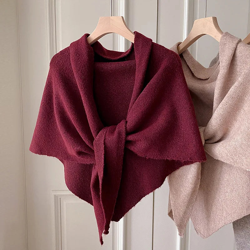 Scarf – Warm Triangle Knit Winter Shawl