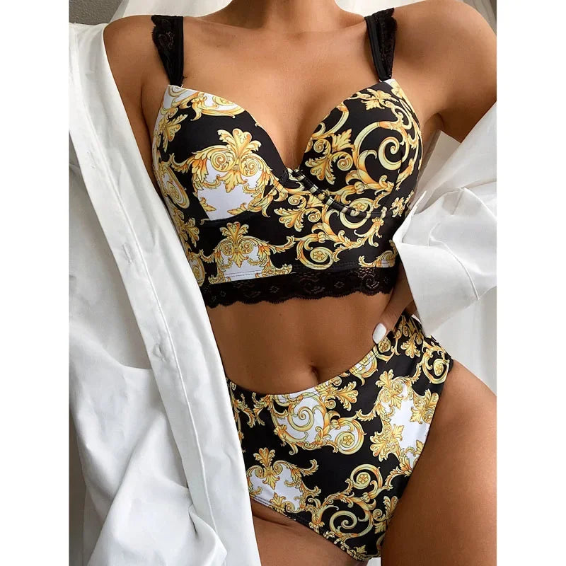 Swimsuit – High-Waist Push-Up Bikini Set