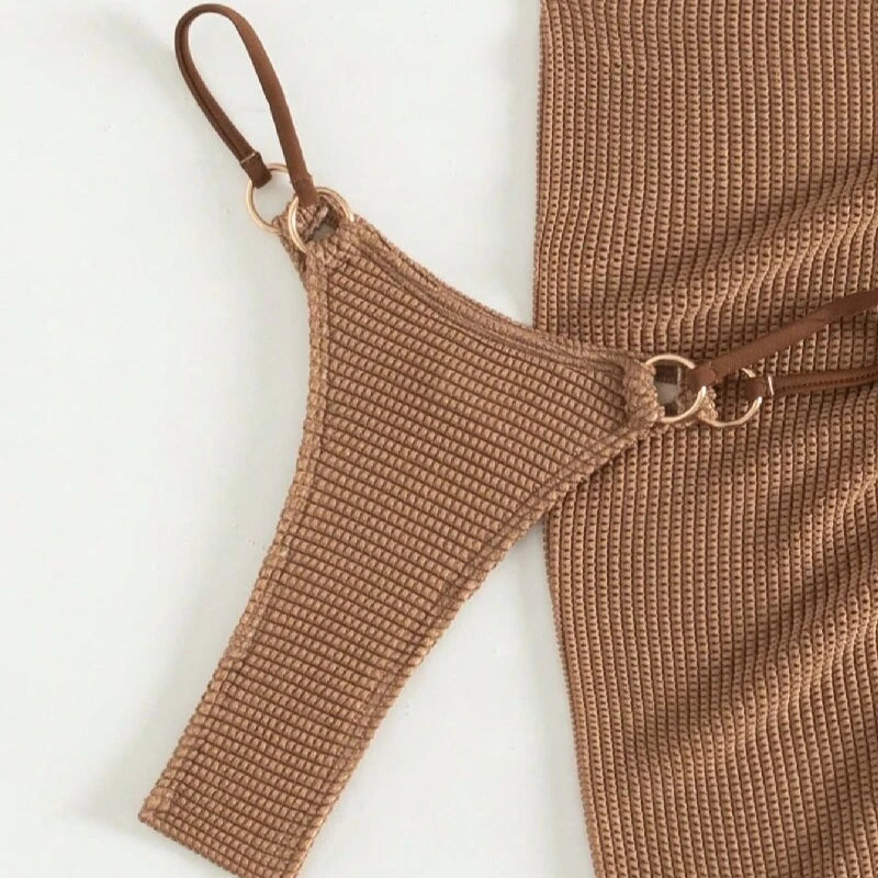 Sexy Bikini Set Women Halter Push Up Bra Skirt 3 Piece Swimsuit Bathing Suit Cover Up Thong Swimwear Biquini Купальник Женский